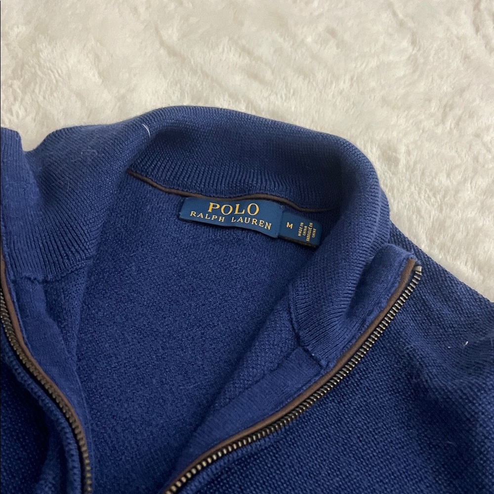Polo by Ralph Lauren Men's Zip-Up Navy Sweater